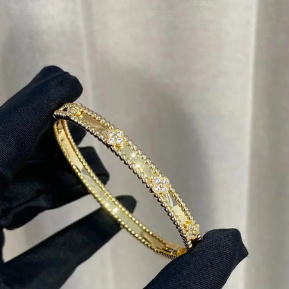 [⭐Hyrra Jewelry]CLOVER BRACELET 4MM DIAMONDS