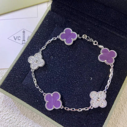 [⭐Hyrra Jewelry] CLOVER 5 MOTIF VIOLET BRACELET COLLECTION