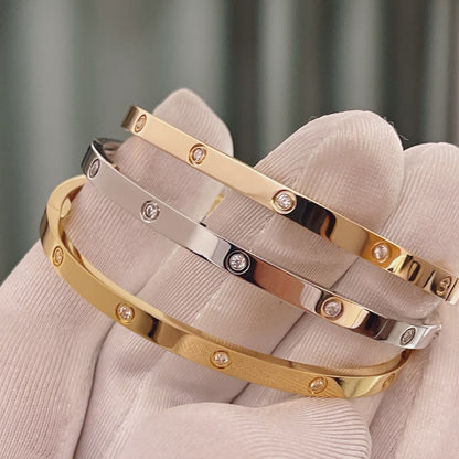 [⭐Hyrra Jewelry]LOVE BRACELET 3.65MM 10 DIAMONDS