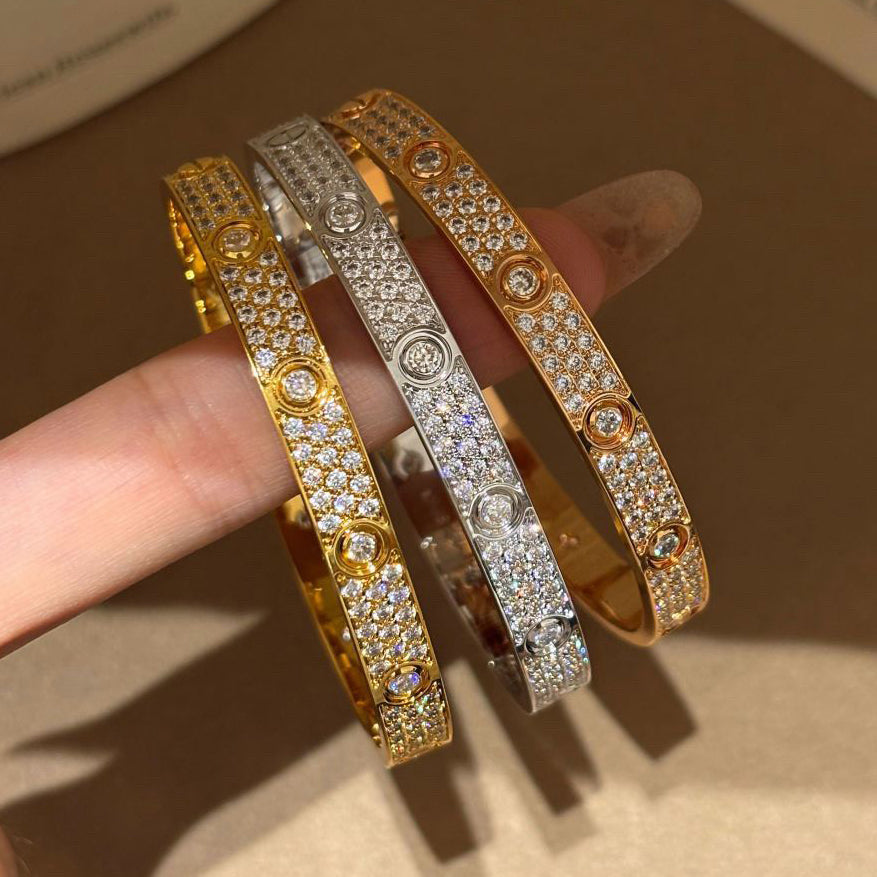 [⭐Hyrra Jewelry]LOVE BRACELET 6.1MM DIAMOND-PAVED 10 BIG DIAMONDS