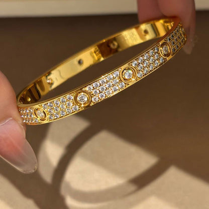[⭐Hyrra Jewelry]LOVE BRACELET 6.1MM DIAMOND-PAVED 10 BIG DIAMONDS