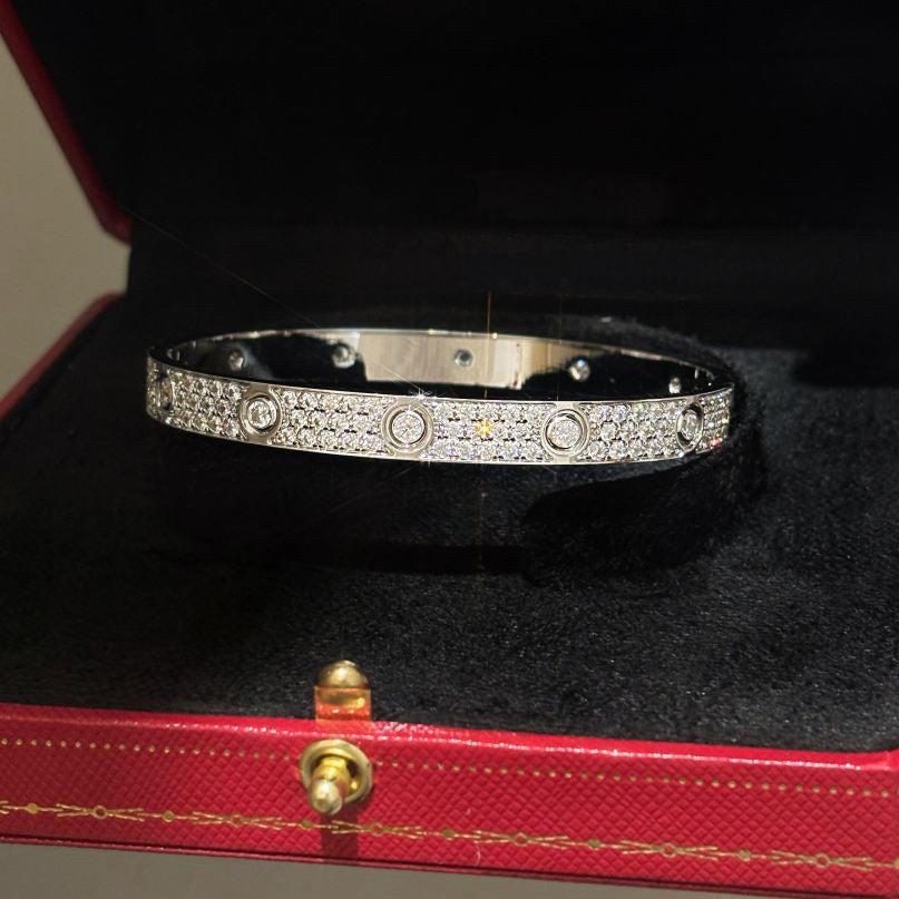 [⭐Hyrra Jewelry]LOVE BRACELET 6.1MM DIAMOND-PAVED 10 BIG DIAMONDS