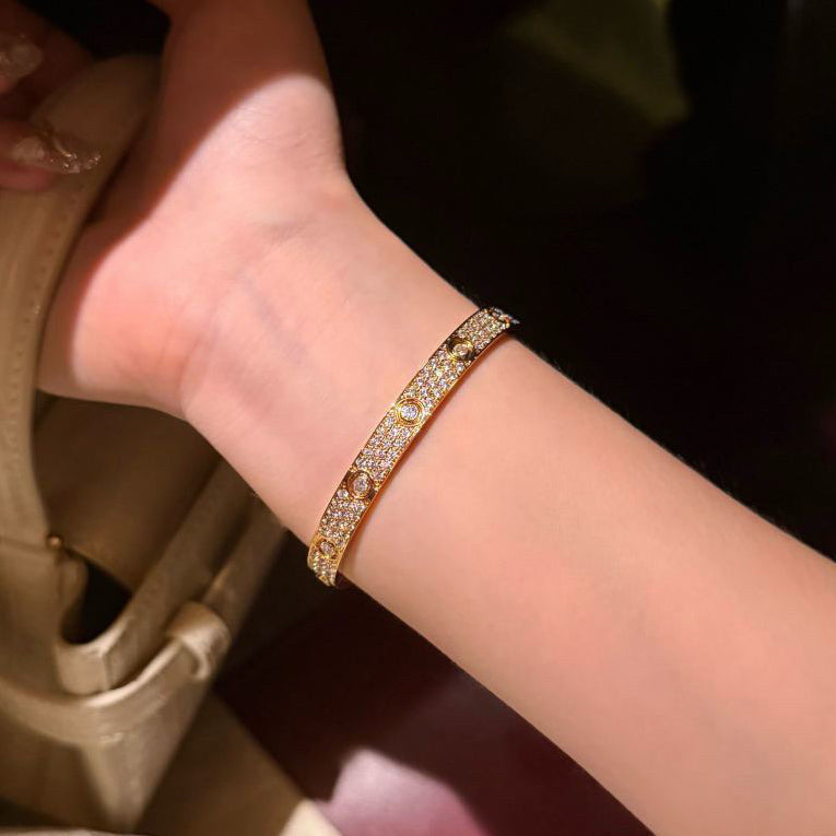 [⭐Hyrra Jewelry]LOVE BRACELET 6.1MM DIAMOND-PAVED 10 BIG DIAMONDS