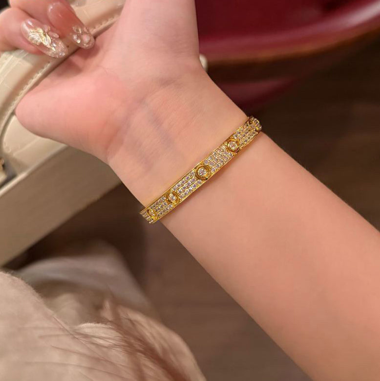 [⭐Hyrra Jewelry]LOVE BRACELET 6.1MM DIAMOND-PAVED 10 BIG DIAMONDS