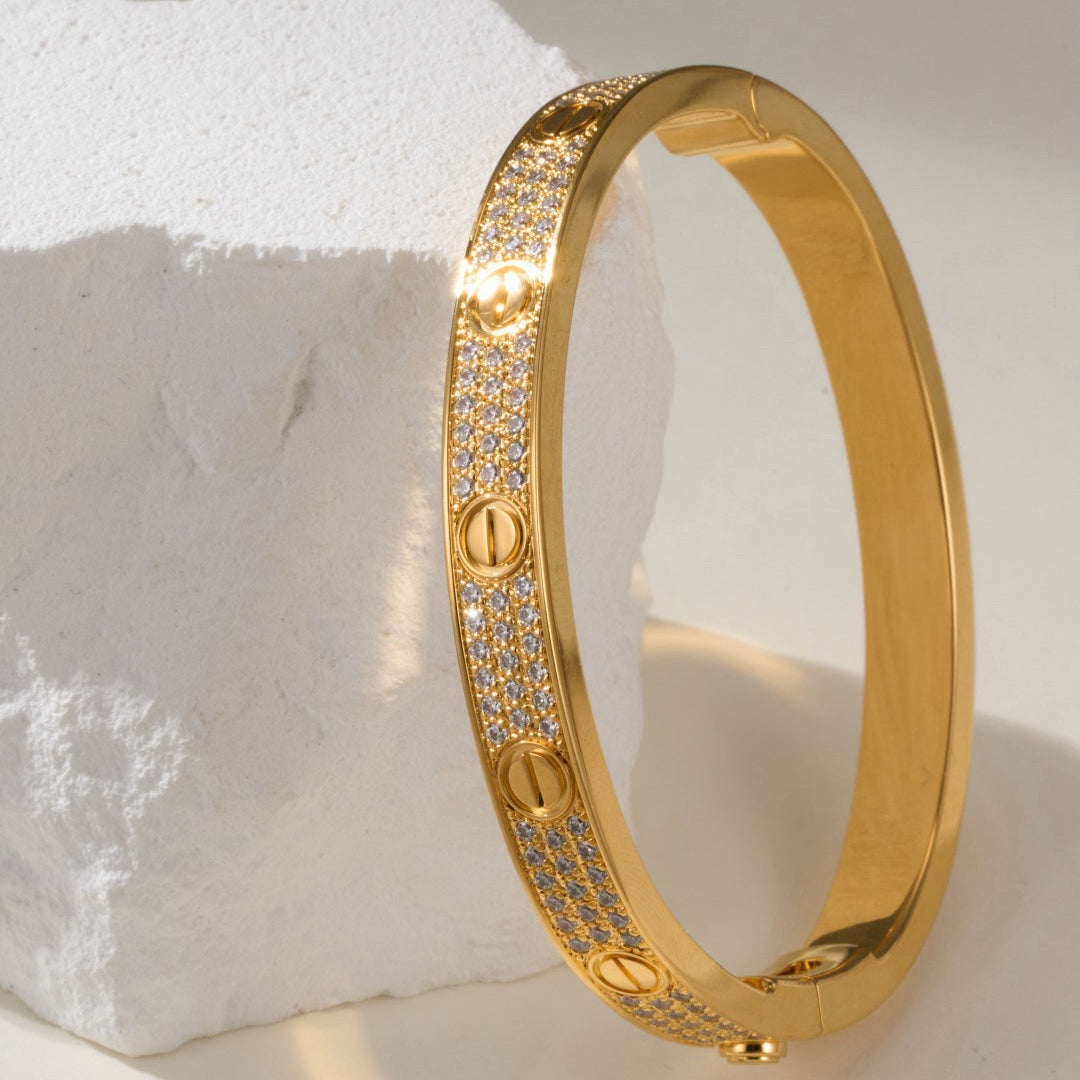 [⭐Hyrra Jewelry]LOVE BRACELET 6.1MM DIAMOND-PAVED
