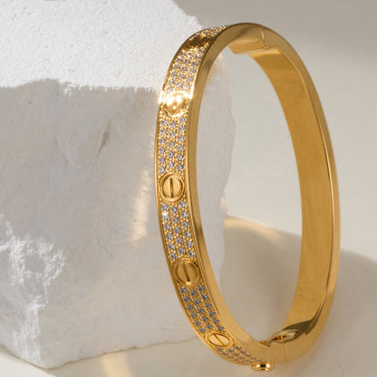 [⭐Hyrra Jewelry]LOVE BRACELET 6.1MM DIAMOND-PAVED