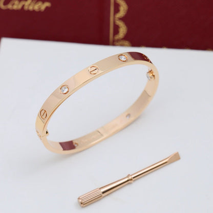 [⭐Hyrra Jewelry]LOVE BRACELET 6.1MM 4 DIAMONDS