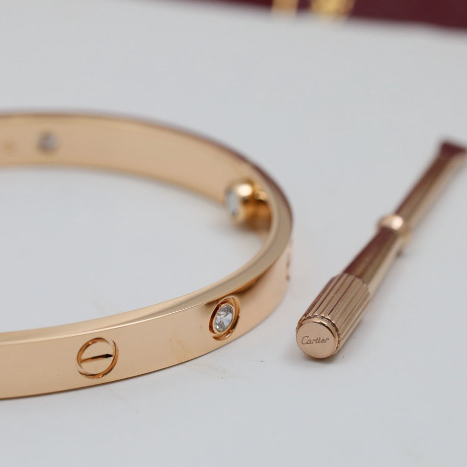 [⭐Hyrra Jewelry]LOVE BRACELET 6.1MM 4 DIAMONDS