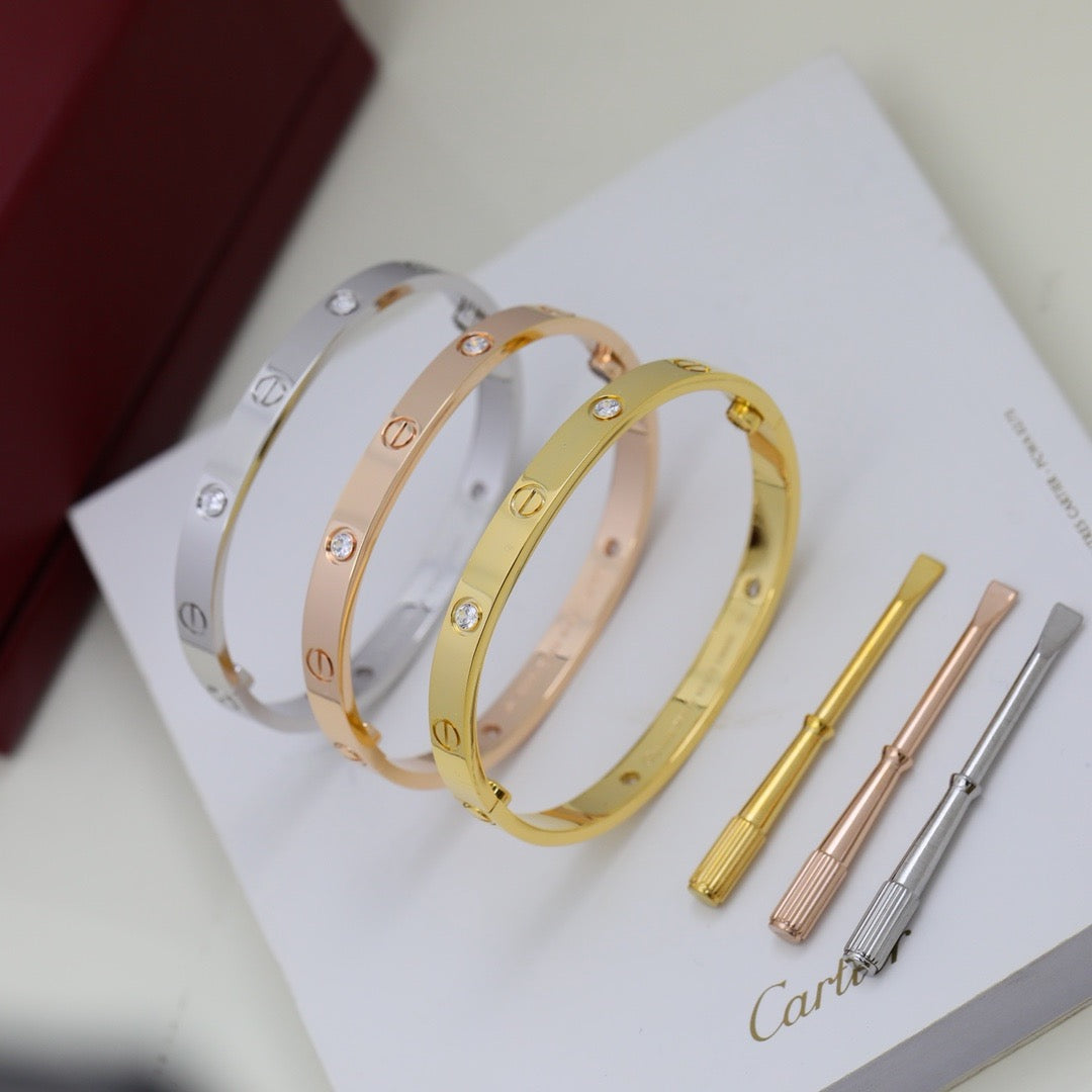 [⭐Hyrra Jewelry]LOVE BRACELET 6.1MM 4 DIAMONDS