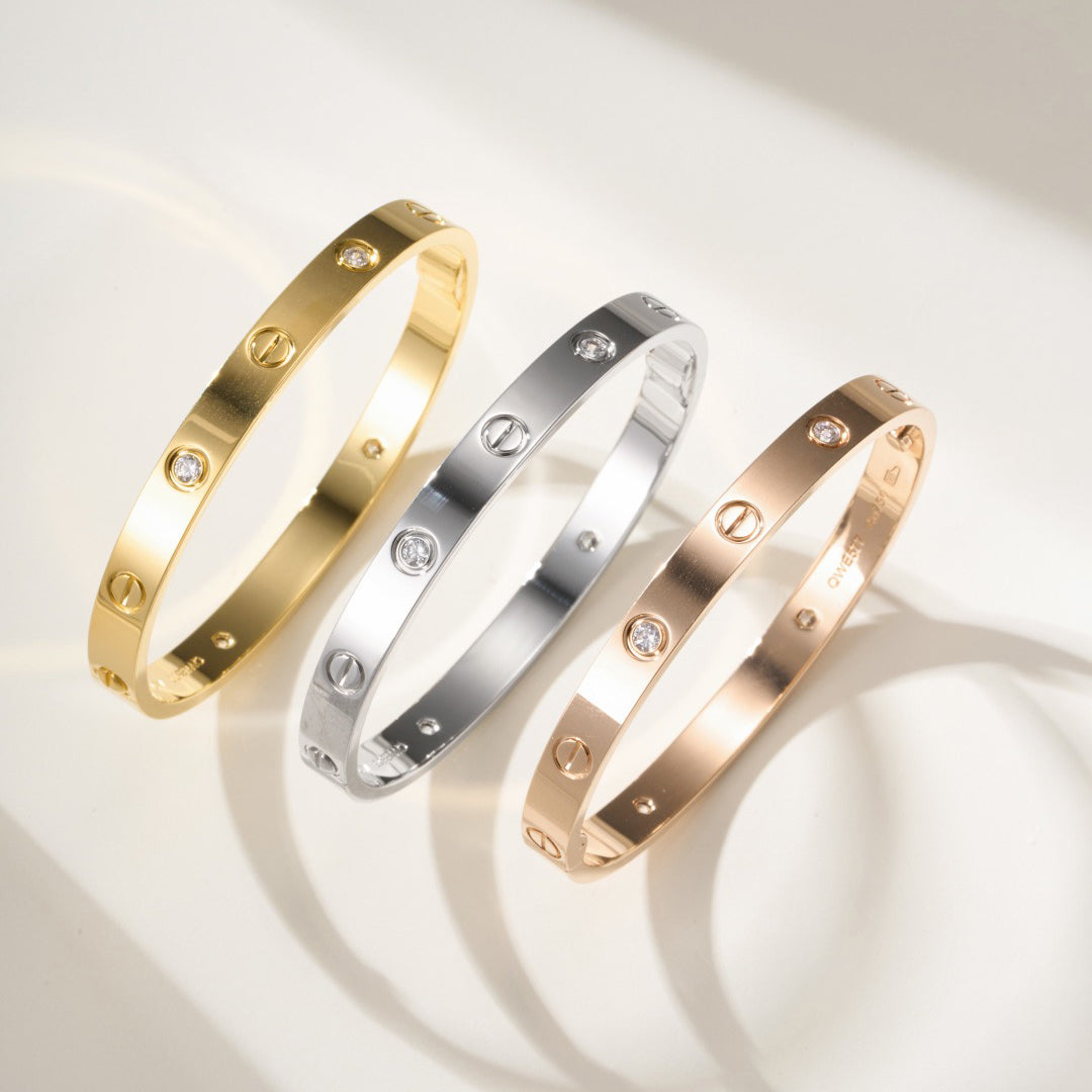 [⭐Hyrra Jewelry]LOVE BRACELET 6.1MM 4 DIAMONDS