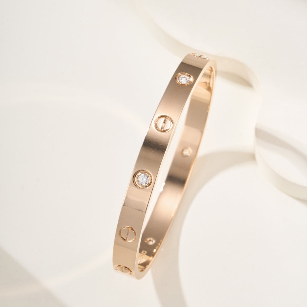 [⭐Hyrra Jewelry]LOVE BRACELET 6.1MM 4 DIAMONDS