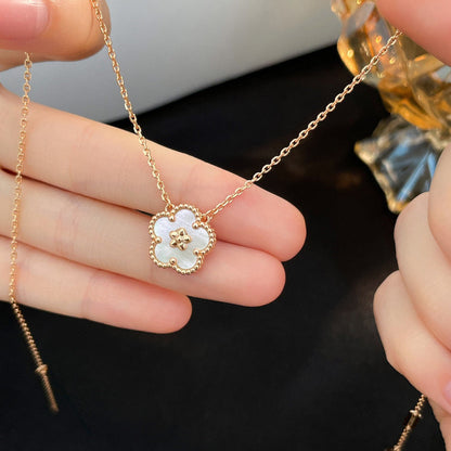[⭐Hyrra Jewelry]LUCKY  WHITE MOP  PLUM BLOSSOM NECKLACE