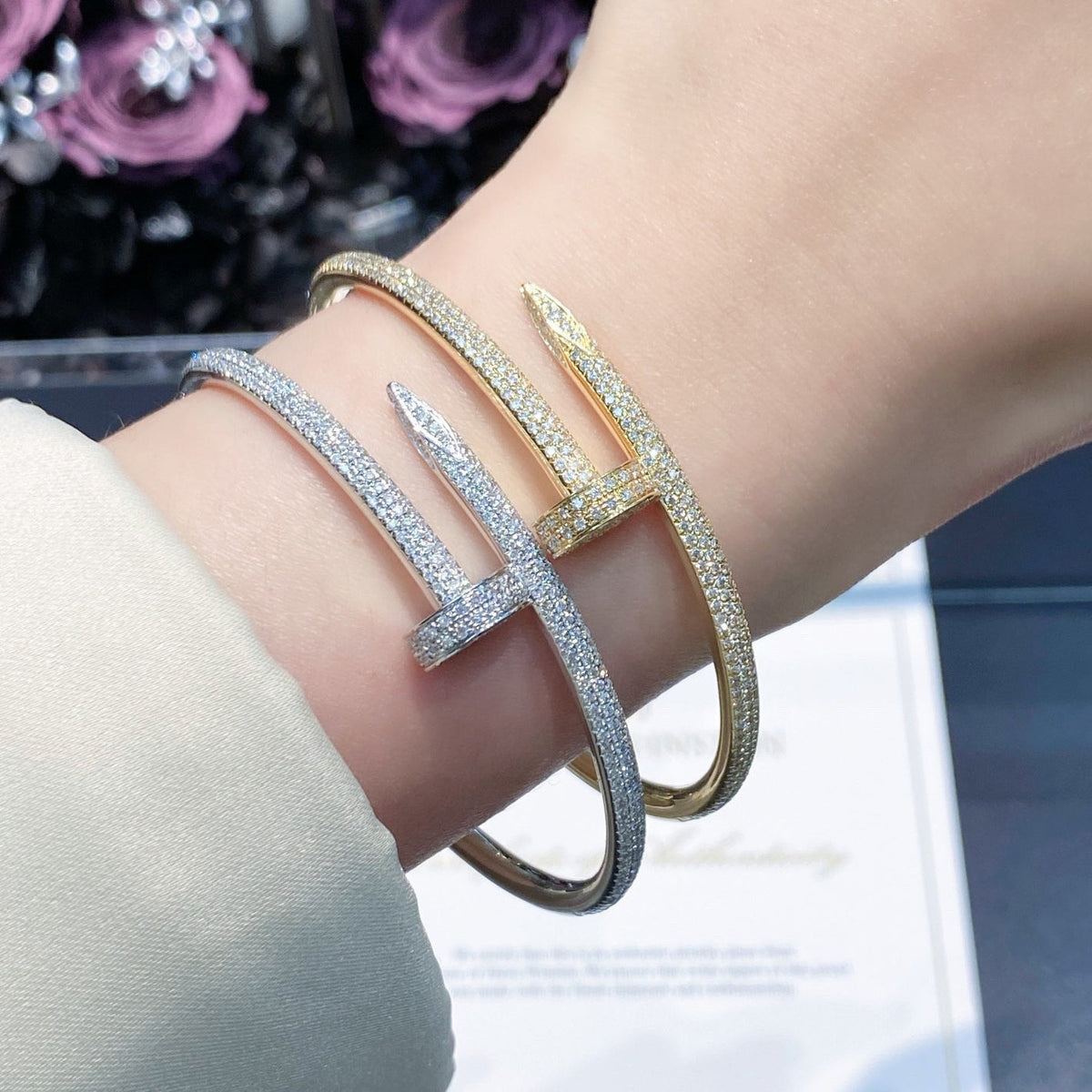 [⭐Hyrra Jewelry]JUSTE BRACELET 3.5MM ALL DIAMONDS