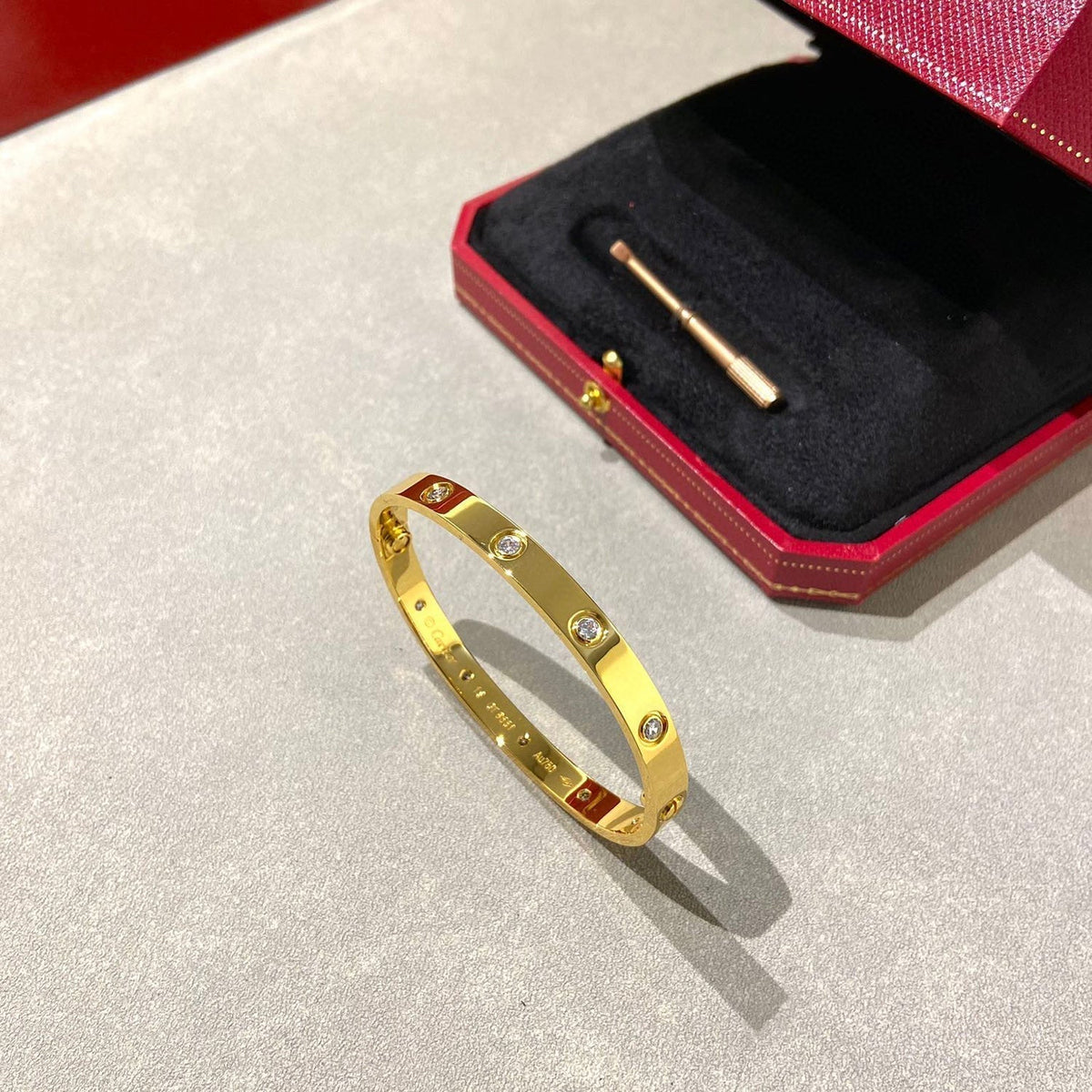 [⭐Hyrra Jewelry]LOVE BRACELET 6.1MM 10 DIAMONDS