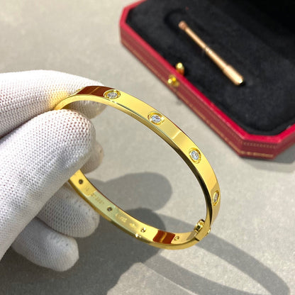 [⭐Hyrra Jewelry]LOVE BRACELET 6.1MM 10 DIAMONDS