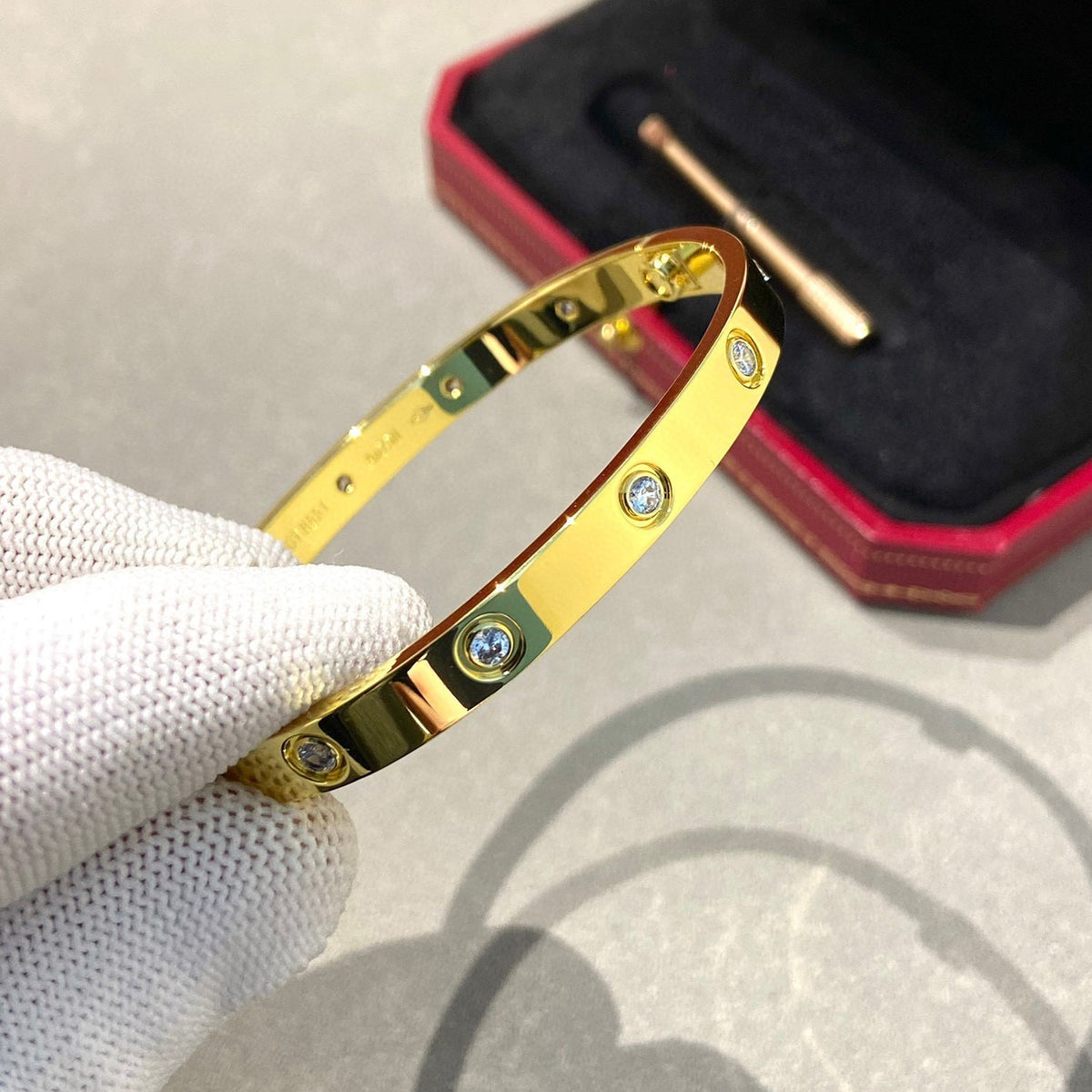 [⭐Hyrra Jewelry]LOVE BRACELET 6.1MM 10 DIAMONDS