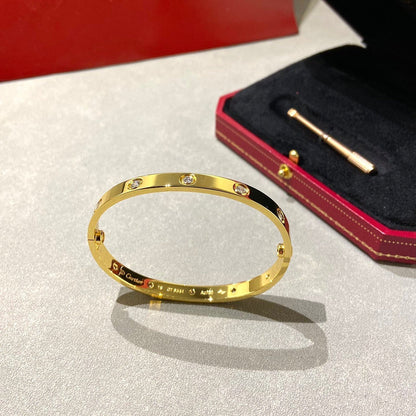 [⭐Hyrra Jewelry]LOVE BRACELET 6.1MM 10 DIAMONDS