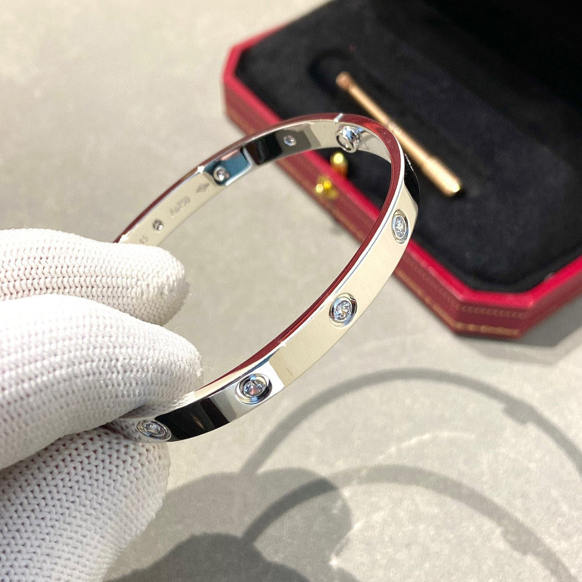 [⭐Hyrra Jewelry]LOVE BRACELET 6.1MM 10 DIAMONDS