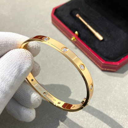 [⭐Hyrra Jewelry]LOVE BRACELET 6.1MM 10 DIAMONDS