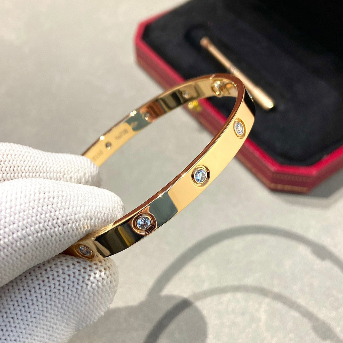 [⭐Hyrra Jewelry]LOVE BRACELET 6.1MM 10 DIAMONDS