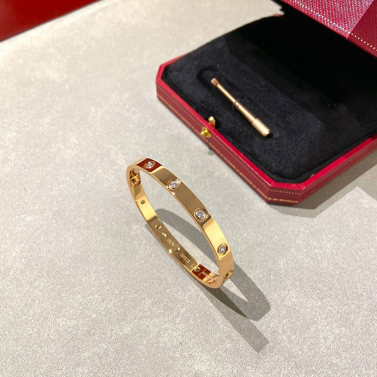 [⭐Hyrra Jewelry]LOVE BRACELET 6.1MM 10 DIAMONDS