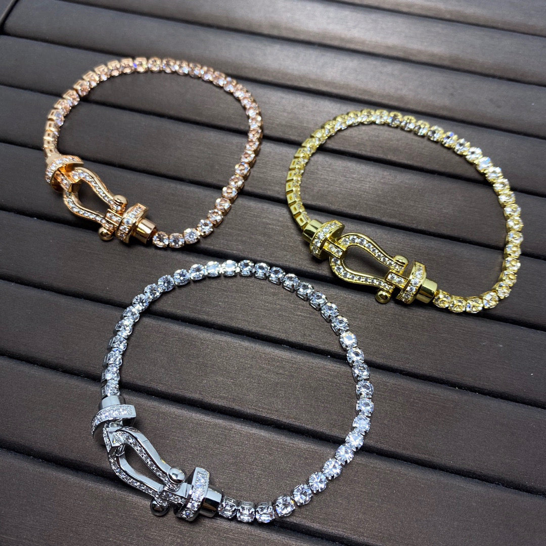 [⭐Hyrra Jewelry]FORCE  HORSESHOE  DIAMOND TENNIS BRACELET