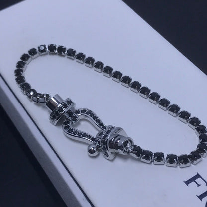 [⭐Hyrra Jewelry]FORCE  LARGE HORSESHOE FULL DIAMOND TENNIS BRACELET