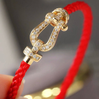 [⭐Hyrra Jewelry]FORCE LARGE HORSESHOE FULL DIAMOND BRACELET GOLD