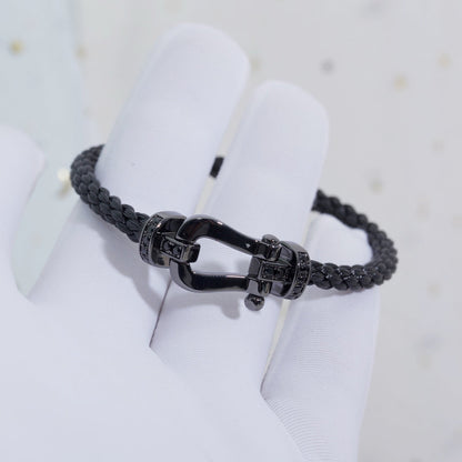 [⭐Hyrra Jewelry]FORCE LARGE SERIES HORSESHOE BLACK SAMURAI BRACELET