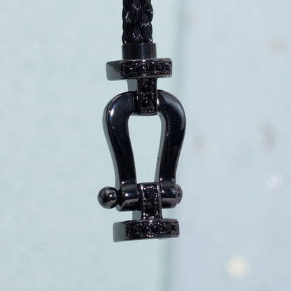 [⭐Hyrra Jewelry]FORCE LARGE SERIES HORSESHOE BLACK SAMURAI BRACELET