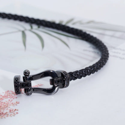 [⭐Hyrra Jewelry]FORCE LARGE SERIES HORSESHOE BLACK SAMURAI BRACELET