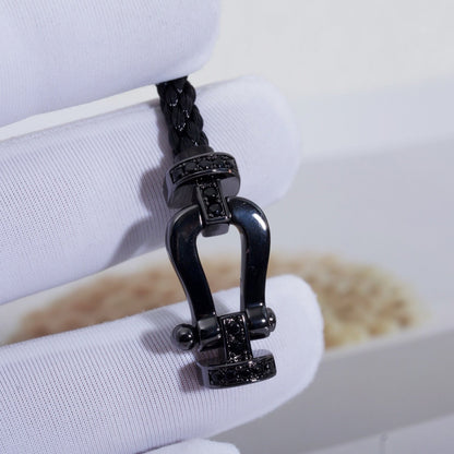 [⭐Hyrra Jewelry]FORCE LARGE SERIES HORSESHOE BLACK SAMURAI BRACELET
