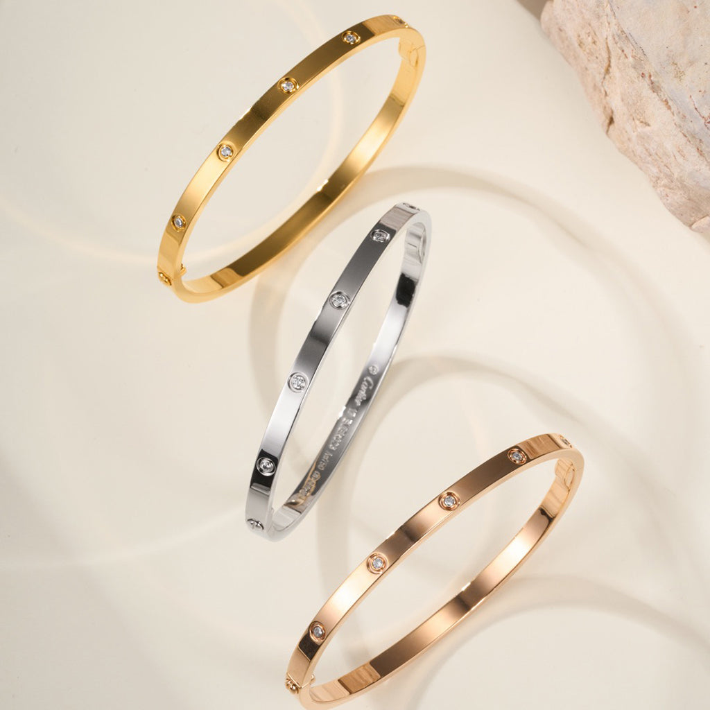 [⭐Hyrra Jewelry]LOVE BRACELET 3.65MM 10 DIAMONDS