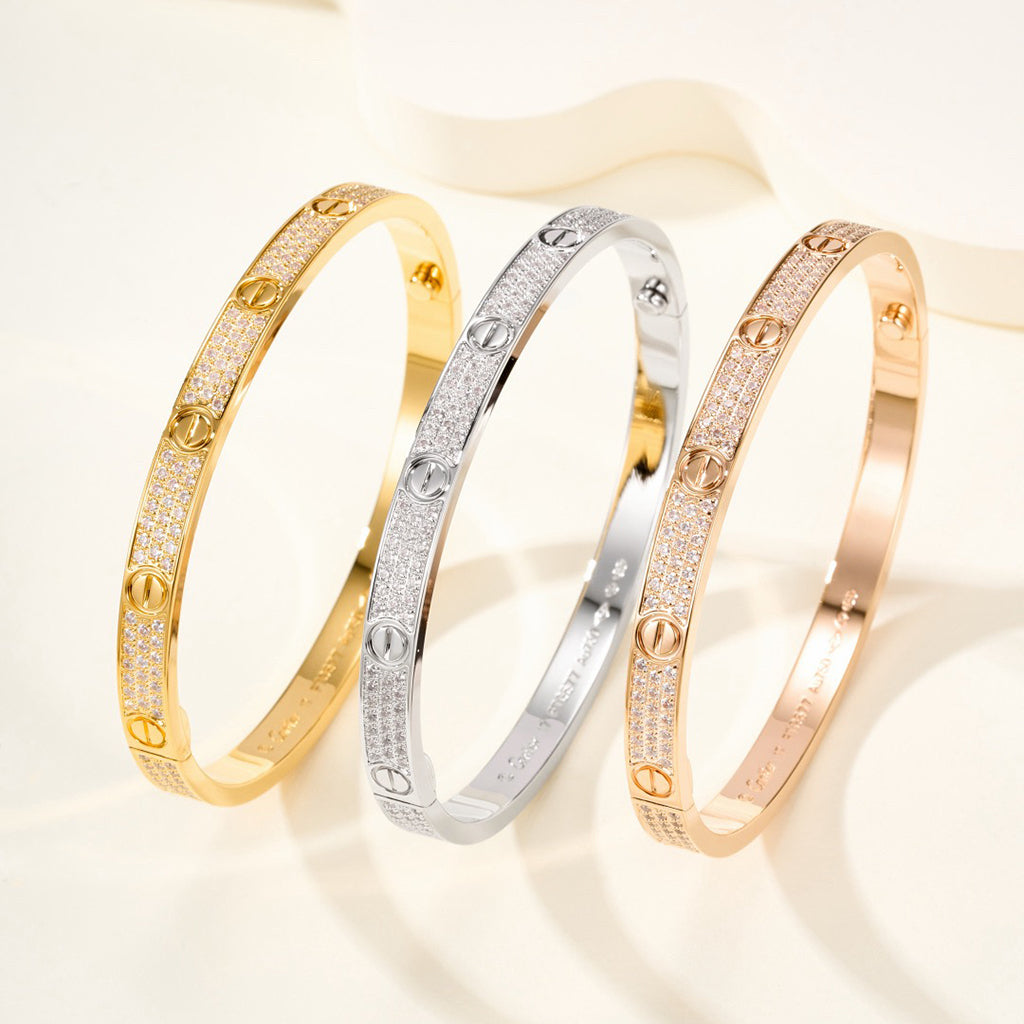 [⭐Hyrra Jewelry]LOVE BRACELET 4.8MM DIAMOND-PAVED