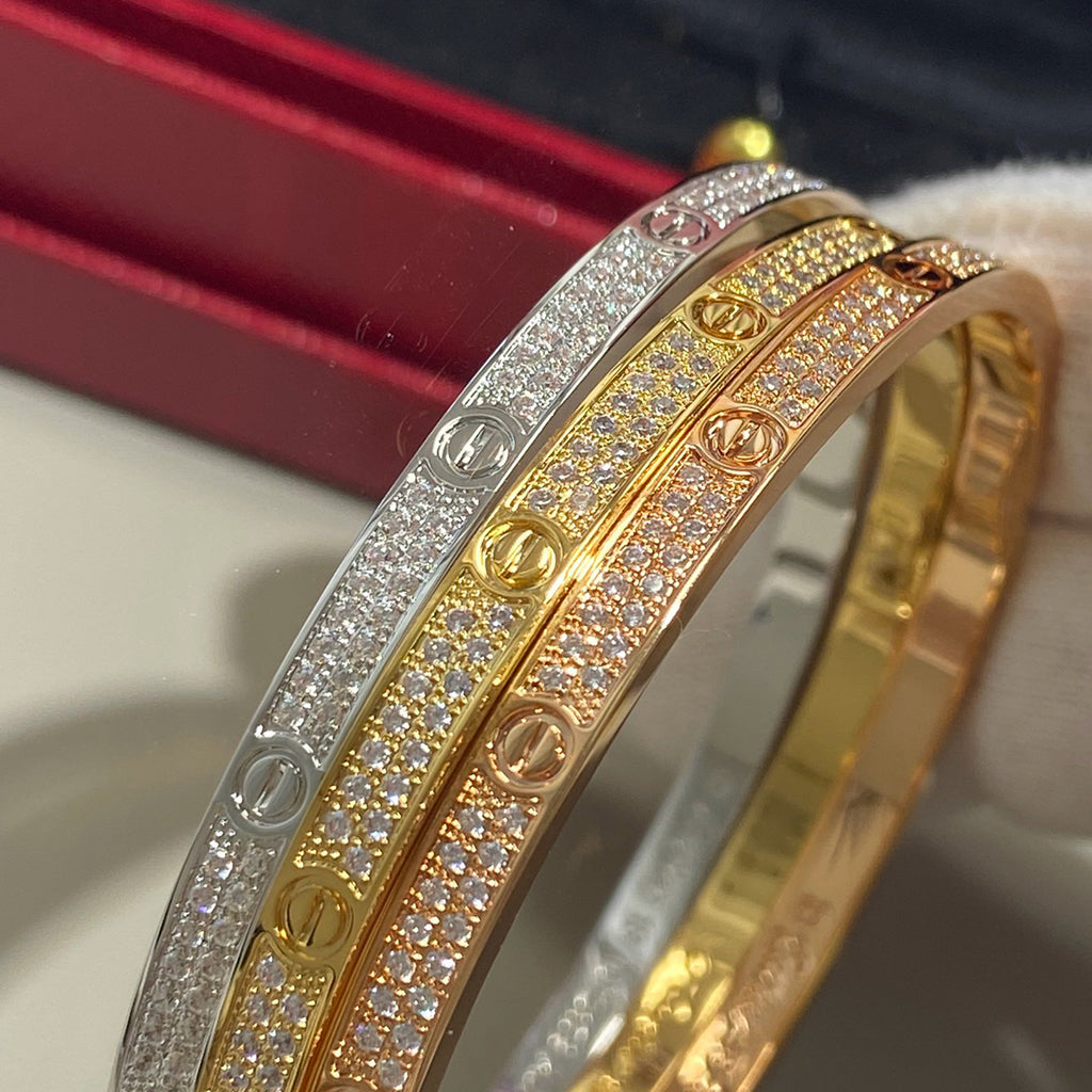 [⭐Hyrra Jewelry]LOVE BRACELET 3.65MM DIAMOND-PAVED