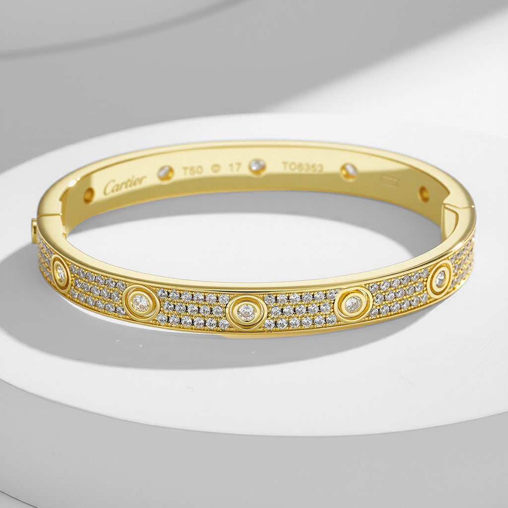 [⭐Hyrra Jewelry]LOVE BRACELET 6.1MM DIAMOND-PAVED 10 BIG DIAMONDS