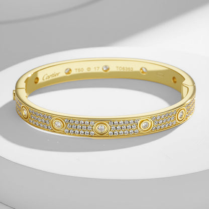 [⭐Hyrra Jewelry]LOVE BRACELET 6.1MM DIAMOND-PAVED 10 BIG DIAMONDS