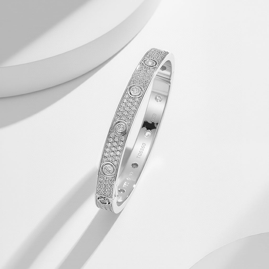 [⭐Hyrra Jewelry]LOVE BRACELET 6.1MM DIAMOND-PAVED 10 BIG DIAMONDS