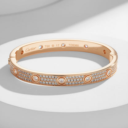 [⭐Hyrra Jewelry]LOVE BRACELET 6.1MM DIAMOND-PAVED 10 BIG DIAMONDS