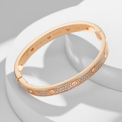 [⭐Hyrra Jewelry]LOVE BRACELET 6.1MM DIAMOND-PAVED 10 BIG DIAMONDS