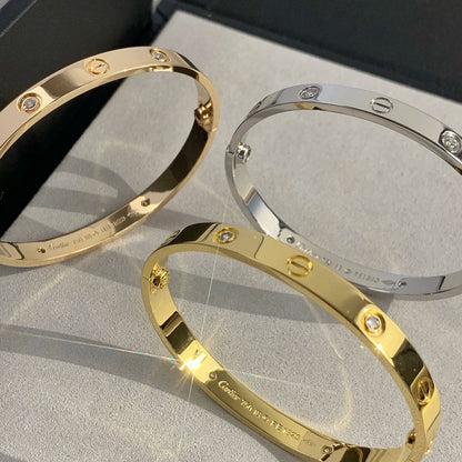 [⭐Hyrra Jewelry]LOVE BRACELET 6.1MM 4 DIAMONDS