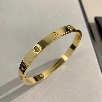 [⭐Hyrra Jewelry]LOVE BRACELET 6.1MM 4 DIAMONDS