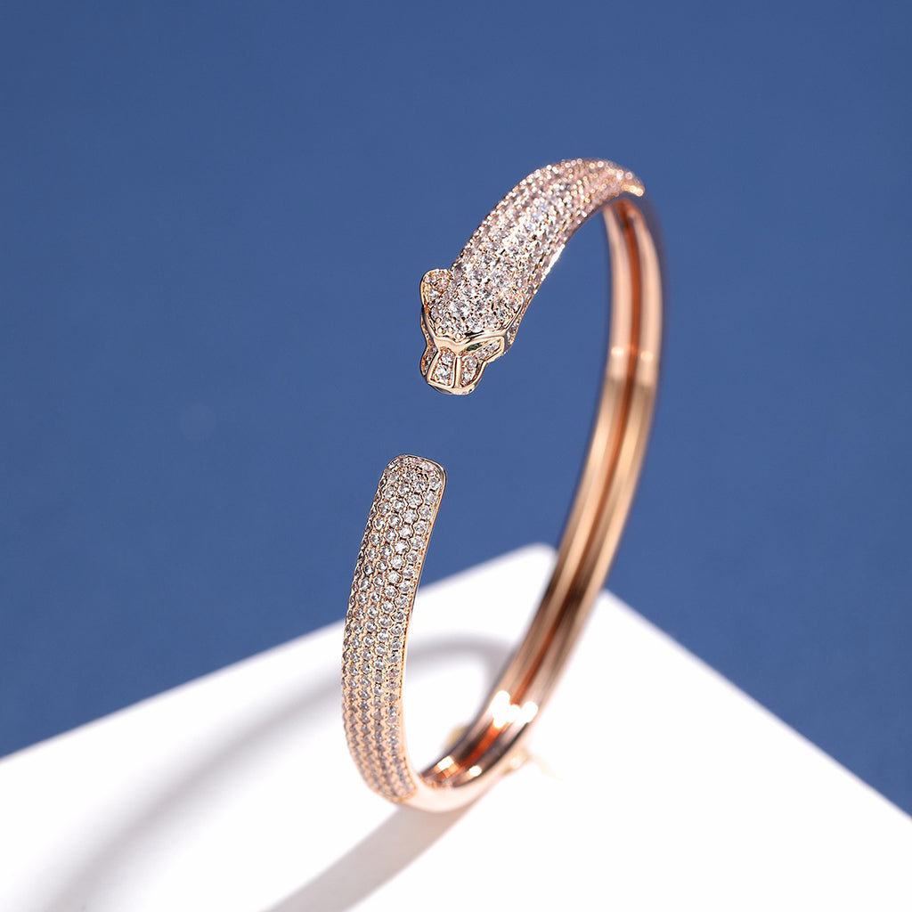 [⭐Hyrra Jewelry]PANTHERE FULL DIAMOND OPEN BRACELET