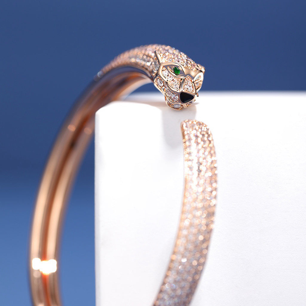 [⭐Hyrra Jewelry]PANTHERE FULL DIAMOND OPEN BRACELET