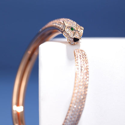 [⭐Hyrra Jewelry]PANTHERE FULL DIAMOND OPEN BRACELET