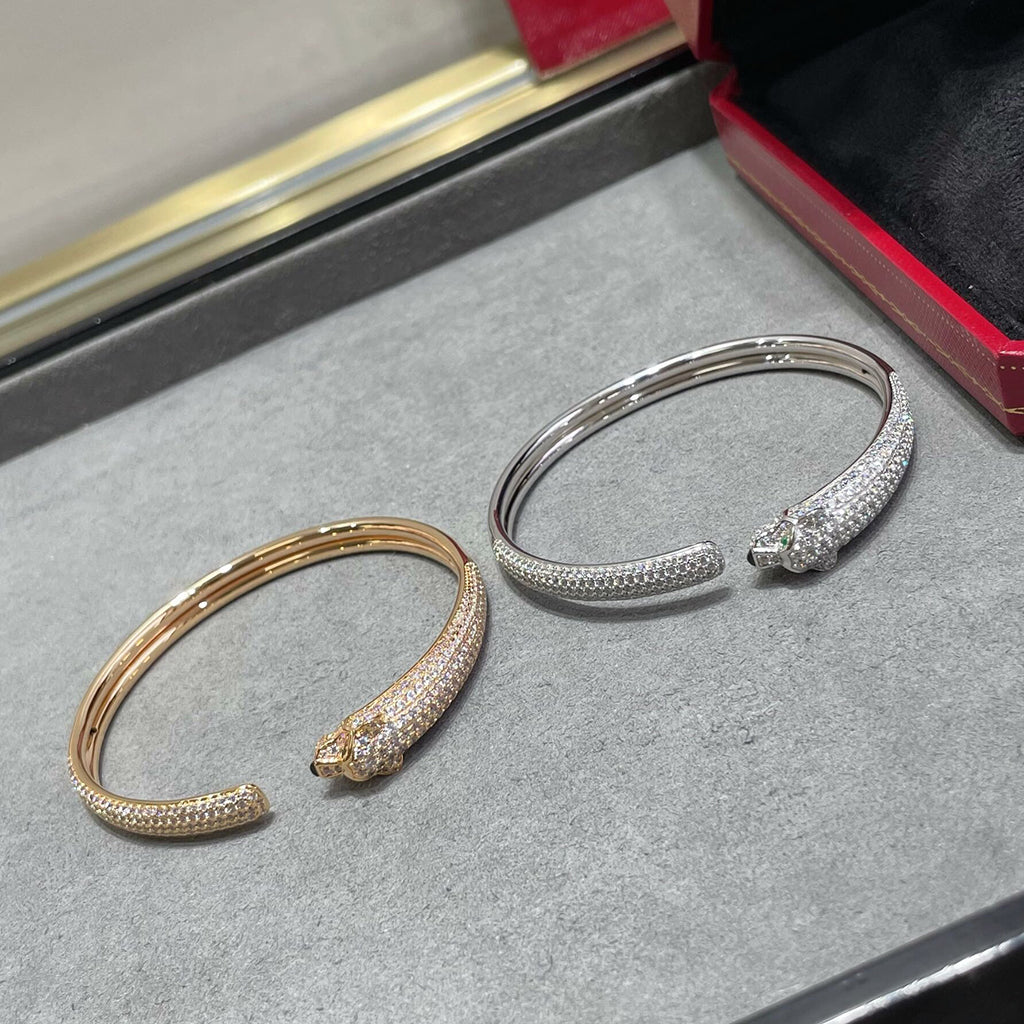 [⭐Hyrra Jewelry]PANTHERE FULL DIAMOND OPEN BRACELET