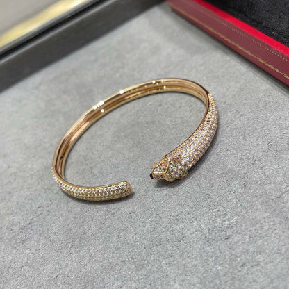 [⭐Hyrra Jewelry]PANTHERE FULL DIAMOND OPEN BRACELET