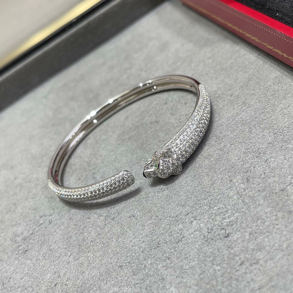 [⭐Hyrra Jewelry]PANTHERE FULL DIAMOND OPEN BRACELET