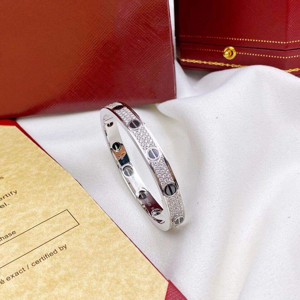 [⭐Hyrra Jewelry]LOVE BRACELET 6.1MM DIAMOND-PAVED CERAMIC