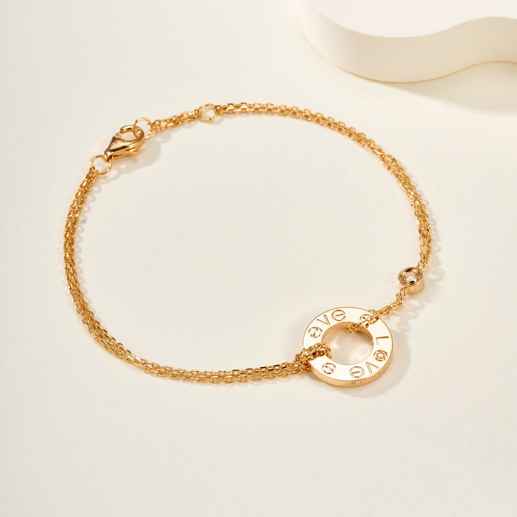 [⭐Hyrra Jewelry]LOVE BRACELET 2 DIAMOND